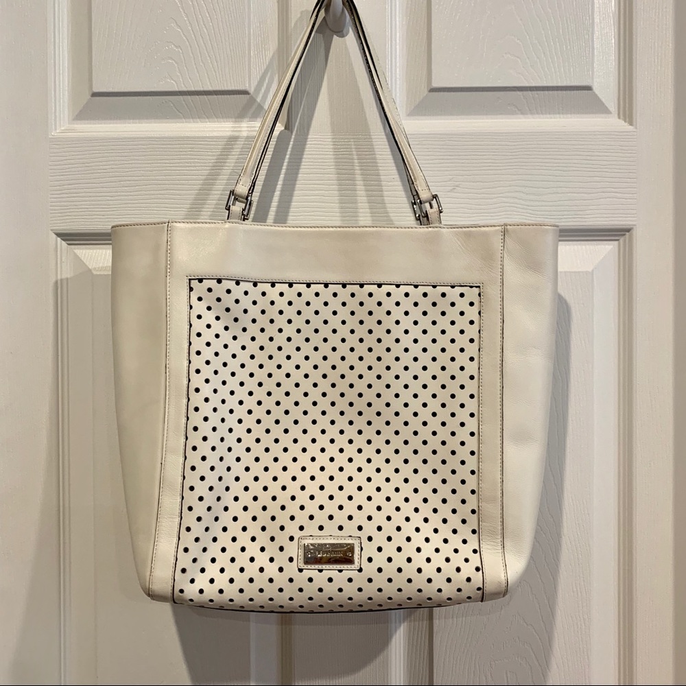 Brahmin White Tote Bag